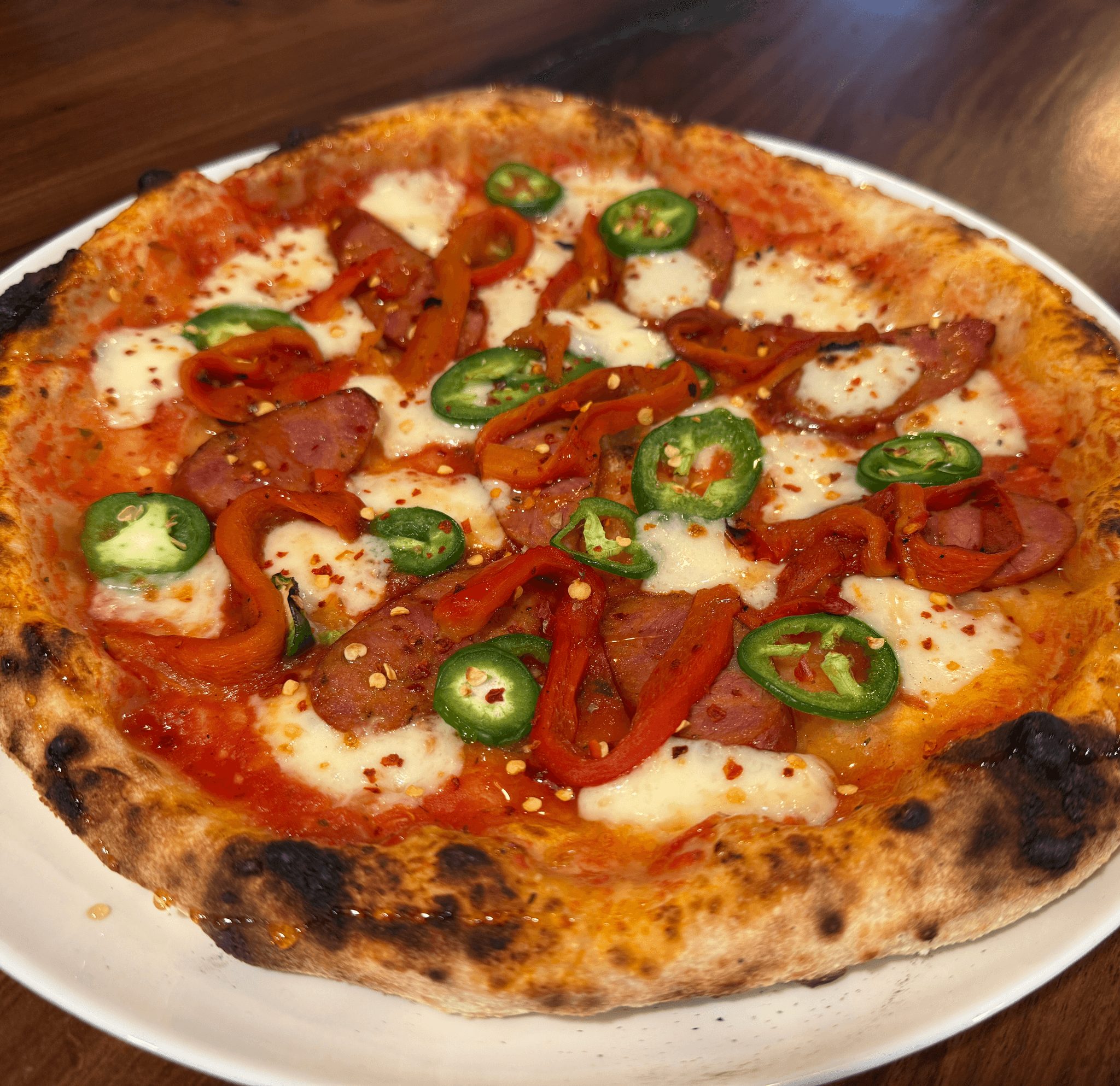 12" Andouille Inferno Pizza.