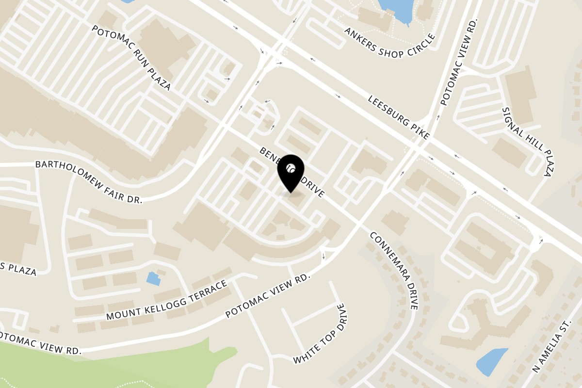 Map showing the location of Mikas Neapolitan Pizza Sterling on 21475 Epicerie Plaza in Sterling